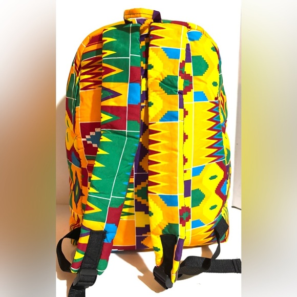 Handmade African ankara unisex handmade geometric backpack - Picture 4 of 4